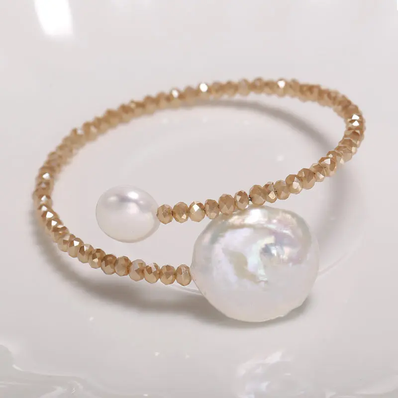 Buttons Pearl Bracelet Pearl Crystal Bracelet Crystal Size 10 - 20 mm Diameter 3 mm Lady Bracelet Holiday Gifts