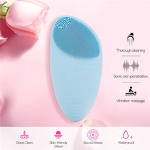 CkeyiN портативное очищающее средство для лица силиконовая кисть для лица для глубокого очищения перезаряжаемый звуковой волновой инструмент для ухода за кожей