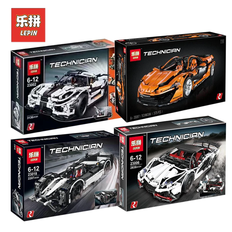 

Lepin Technic Set MOC Super Race Car 23002 23006 20087 23018 Compatible Legoing Model Building Kits Blocks Bricks Boy Toys Gift