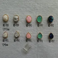 MD988-997 10pcs Fancy Oval Drop Blingbling Stone Metal Deco Metal Charms Metal Deco Charms Nail Art New 1