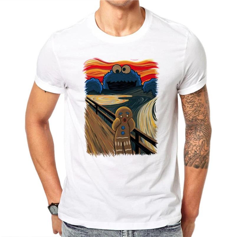 Футболка мужская с принтом пряника 100% хлопок повседневная|designer t shirt|t shirtt shirt design |