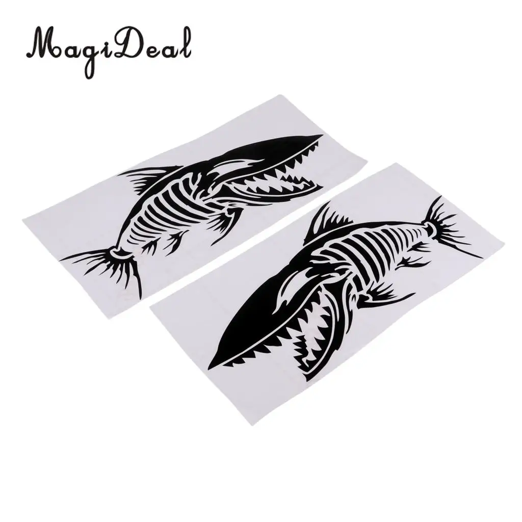 2Pcs Durable Large Skeleton Fish Bone Stickers Decals for Kayak Canoe Fishing Boat Dinghy Car Truck Window Graphics Accessories