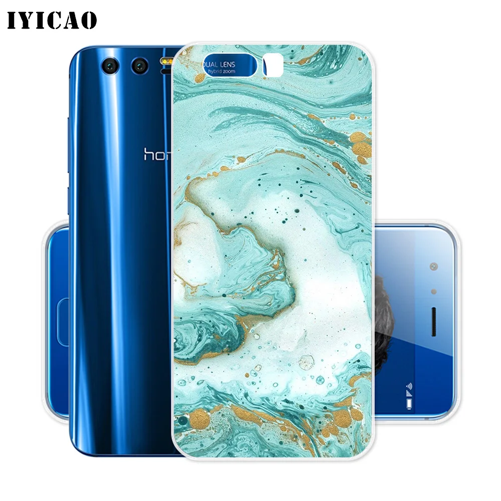 IYICAO золотой мраморный коллаж Модный мягкий силиконовый чехол для Huawei Y9 Y7 Y6 Prime 2018