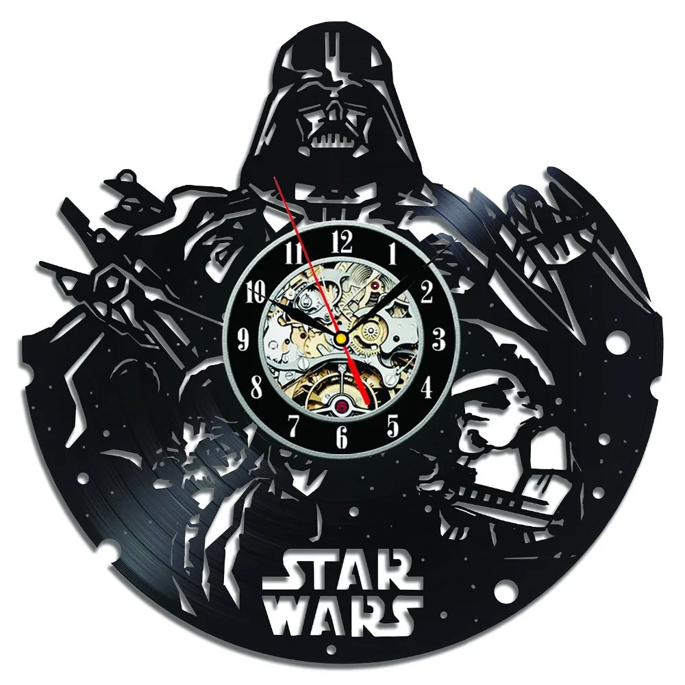 

Star Wars Collectables Vinyl Record Wall Clock - Decorate your home with Modern Large Darth Vader, Stormtrooper and Yoda Art