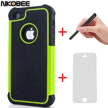 NKOBEE 7 7 Plus Hybrid Silicon Back Case Cover for Apple iphone 5C 5 C 5 5S 6 For i phone 6 6S 7 7 Plus Touch pen+Screen Gift