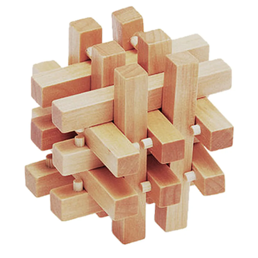 Kong Ming Luban Lock Kids Adult Wooden Intellectual Board Brain Tease Toy, Fun Educational Block Board Game Toy For Children (1)