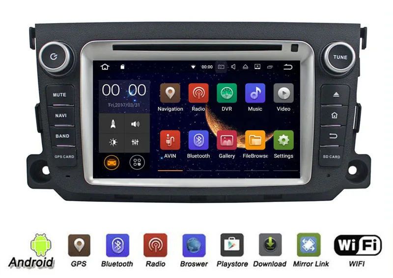 Best Yessun For Benz Smart 2015~2016 Android Multimedia Player System Car Radio Stereo GPS Navigation Audio Video With AM/FM 2