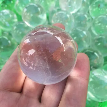 

Natural clear white quartz crystal sphere ball healing specimen