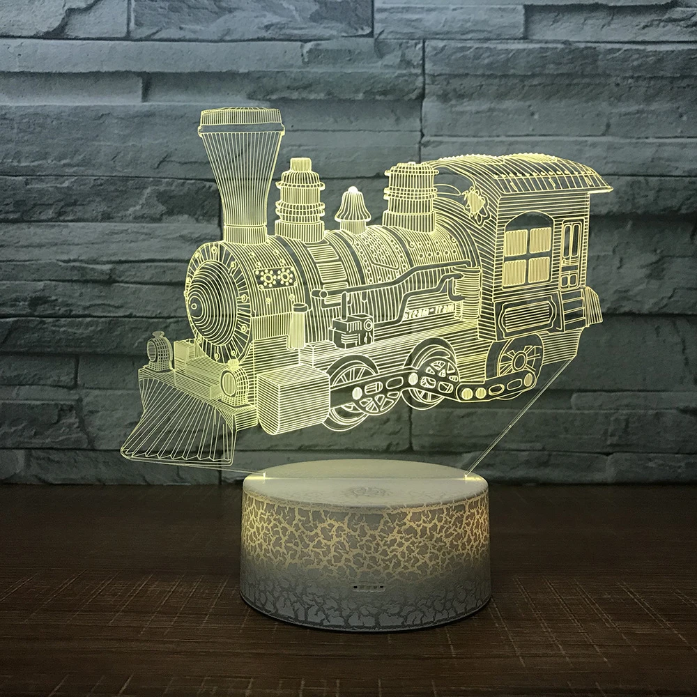 

Train3d Visual Illusion LED Lamp Transparent Acrylic Night Light Led Lampa 7 Color Changing Touch Table Bulbing Room Lamp