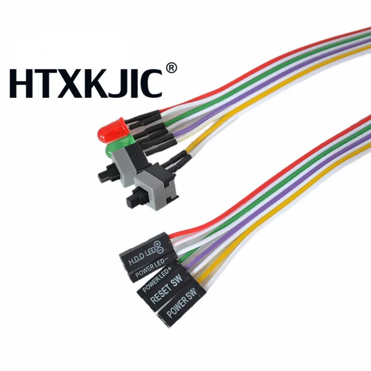 10 светодиодный т. кабель питания для настольного компьютера и ПК|hdd led|switch cablepower