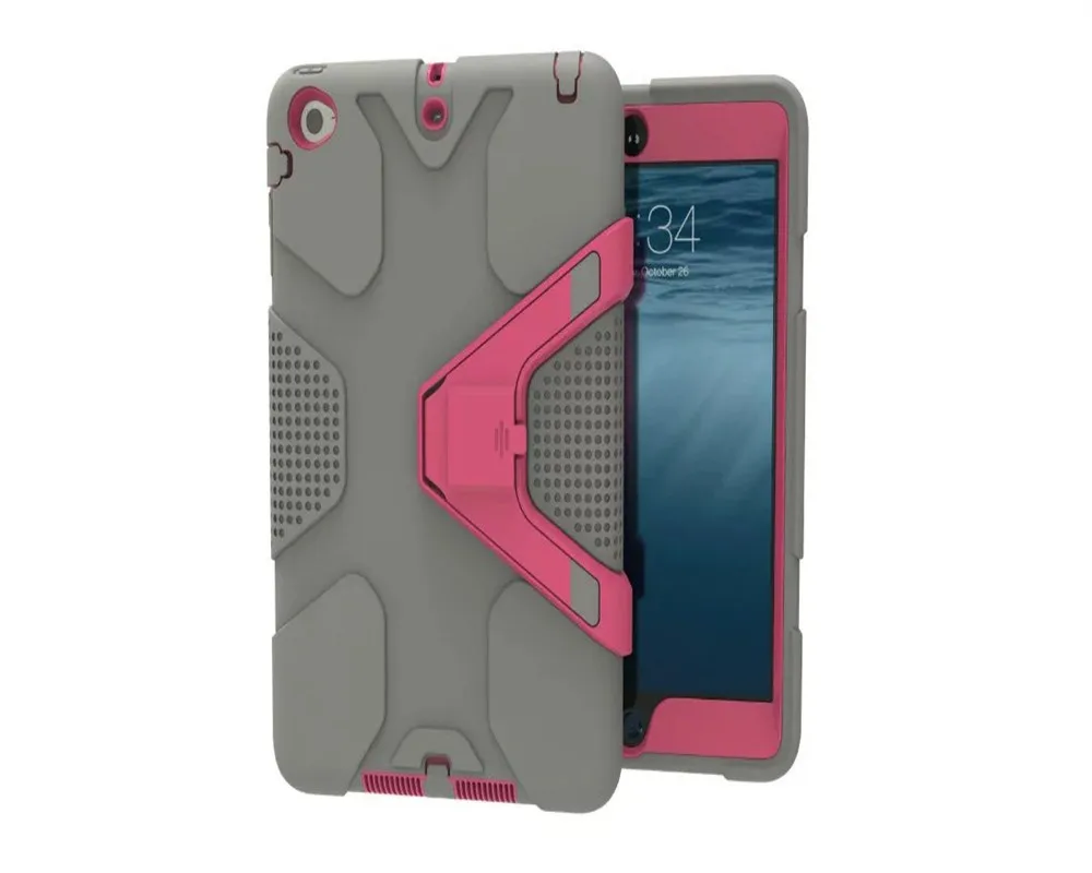 Новая мода силиконовый чехол для iPad Mini 1/2/3 Роскошный противоударный 360 Полный корпус защитный чехол в виде геометрических фигур поддержки оболочки - Цвет: Gray  Rose