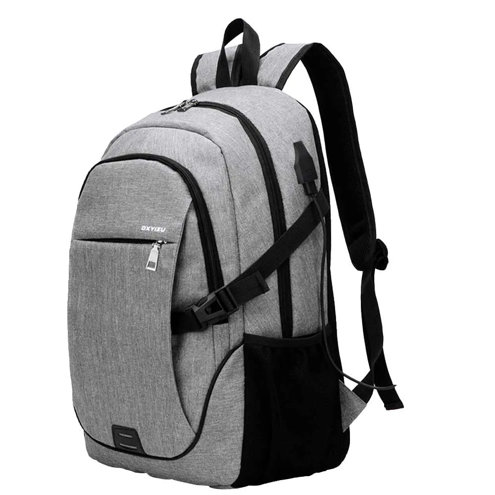 Carga USB Mochila hombre Mochila Escolar Mochila para portátil de las mujeres de los hombres la escuela USB bolsas negocios Anti-ladrón Mochila adolescentes # YL5