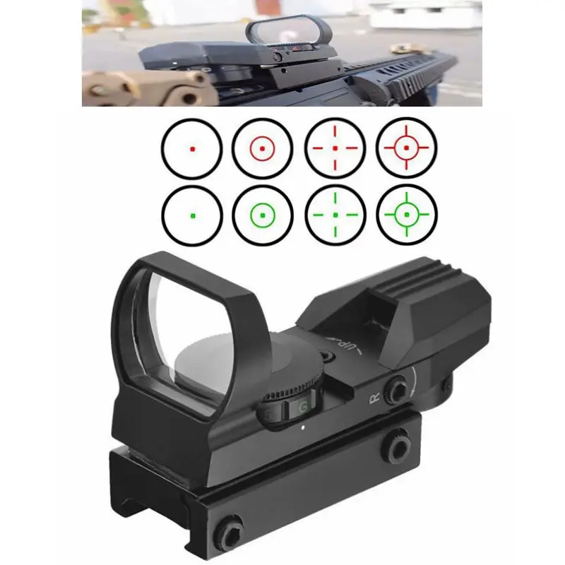 

Tactical Rifle Scope Optics Holographic Sight Reflex 4 Reticle Green Red Dot Sight Outdoor Hunting 20mm Or 11mm Rail Use