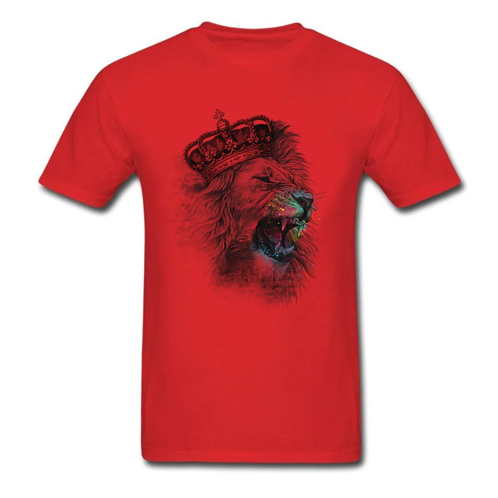  Summer Tops Shirt Brand New Short Sleeve Men T Shirts TpicOriginaltitle Europe Mother Day T-shirts O Neck Wholesale King Lion red