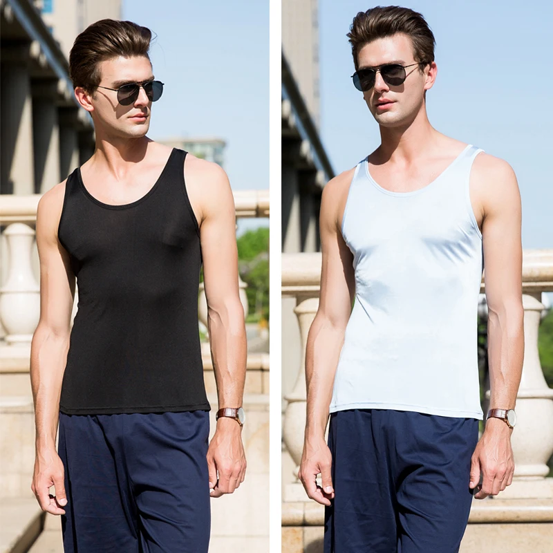 Men-Tank-Tops-100-Real-Silk-Solid-Tanks-For-Men-O-neck-Vest-2018-New-Spring (1)