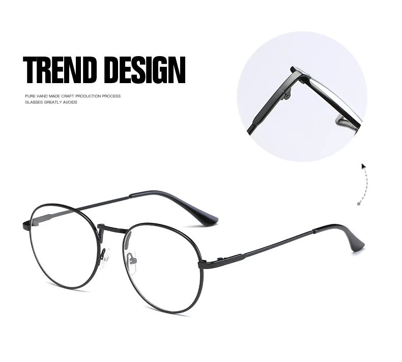 Reading Fashion Women Glasses Frame Retro Round Spectacle Transparent Sun Glasses Frame Luxury Female Eyewear