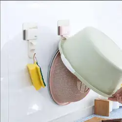Прозрачный Прочный самоклеящийся дверной крючки для стены полотенце Швабра Сумочка держатель Крючки для подвешивания кухонные