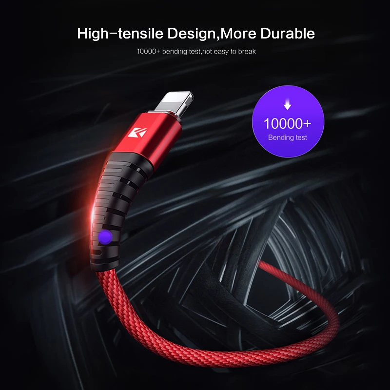 FLOVEME LED الإضاءة USB كابل الشاحن ل فون كابل يو اس بي ل فون باد سريع شحن كابل الشاحن المحمول الهاتف كابل بيانات