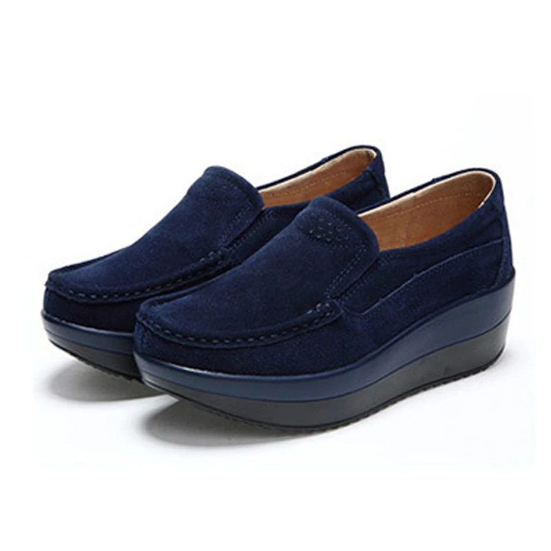 US $19.06 Ceyaneao2020newspring Autumn Shoes Woman Platform Women Shoes Cow Suede Leather Flats Thick Sole Womens Loafers Moccasinse781