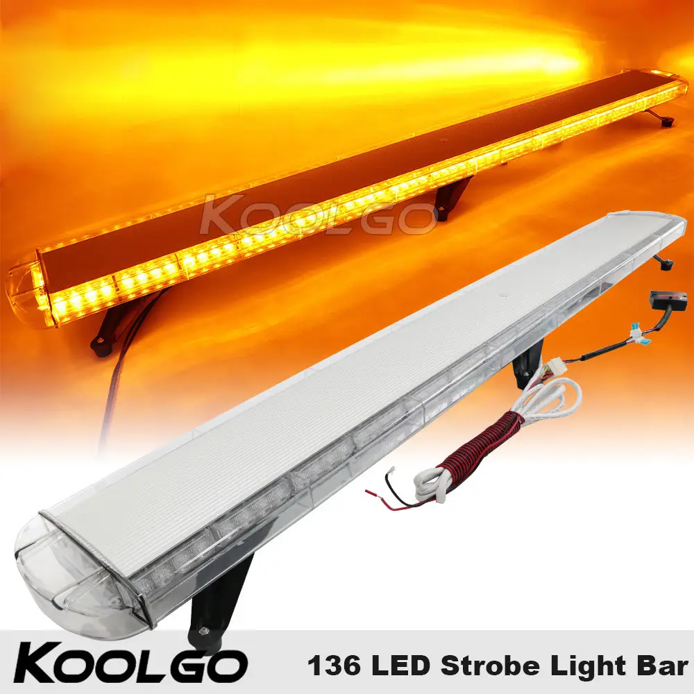 

1.8M 136 LED Light Bar Beacon Warning Roof Top Strobe Emergency Lamp Amber 72" Yellow