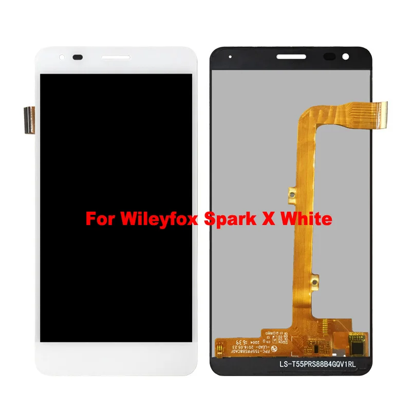 Для 5,5 дюймов Wileyfox Spark X ЖК-дисплей+ сенсорный экран в сборе, аксессуары для замены смартфона - Цвет: Белый