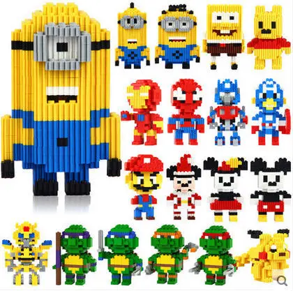 

BALODY linking blocks Cartoon figures models building blocks sets DIY educational brick toys Minions Ninja Turtles Sponge Bob