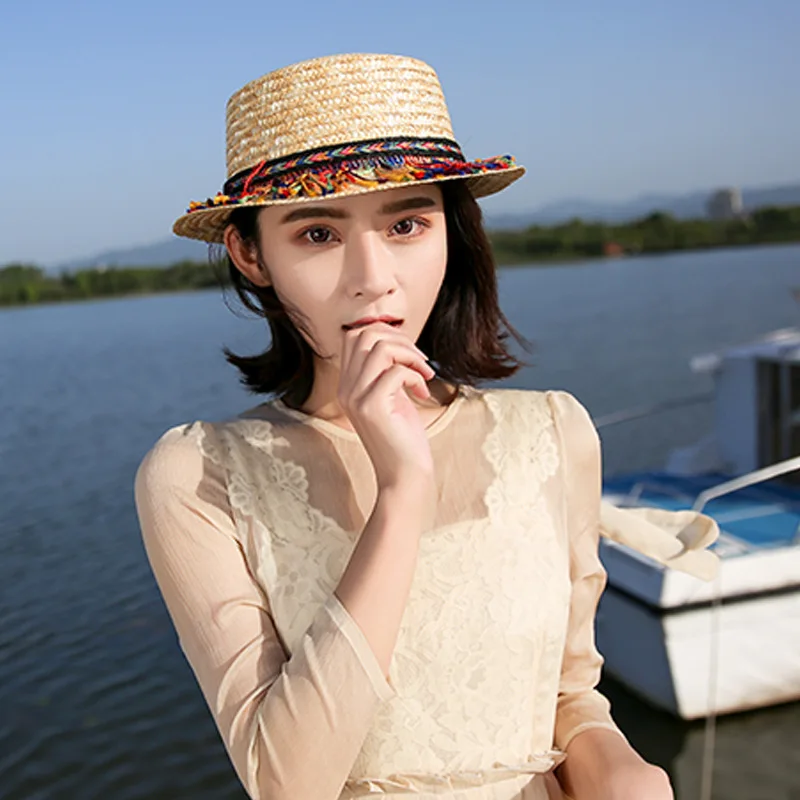 Летняя обувь для девочек пляжные кисточкой солнцезащитная Кепка Корейская версия сладкий цвет волос мяч повседневное соломенная модная шляпа жен