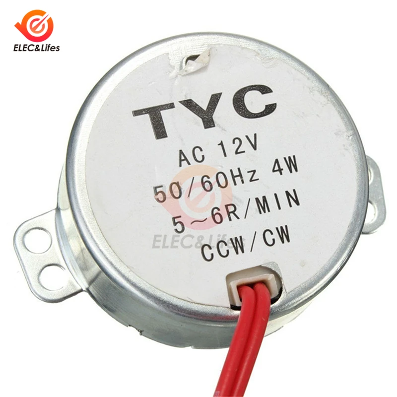 TYC-50 моторный накопитель переменного тока 220V 230V 50/60 Гц Синхронный двигатель 5-6 об/мин прочный высокий крутящий момент 4KGF. См 4 Вт CW/CCW AC 220~ 240V 12V двигатель