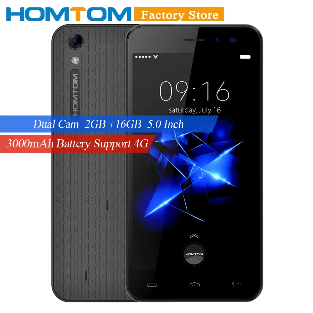 HOMTOM HT16 Pro смартфон 4G-LTE MTK6737 четырехъядерный 5 0 дюймов 1280*720P 2G + 16G Двойная камера