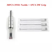 30 шт стерильные 29M1 Magnum иглы для татуировки с 1 шт нержавеющая сталь 29F плоская Татуировка ручка трубка татуировка машина поставка