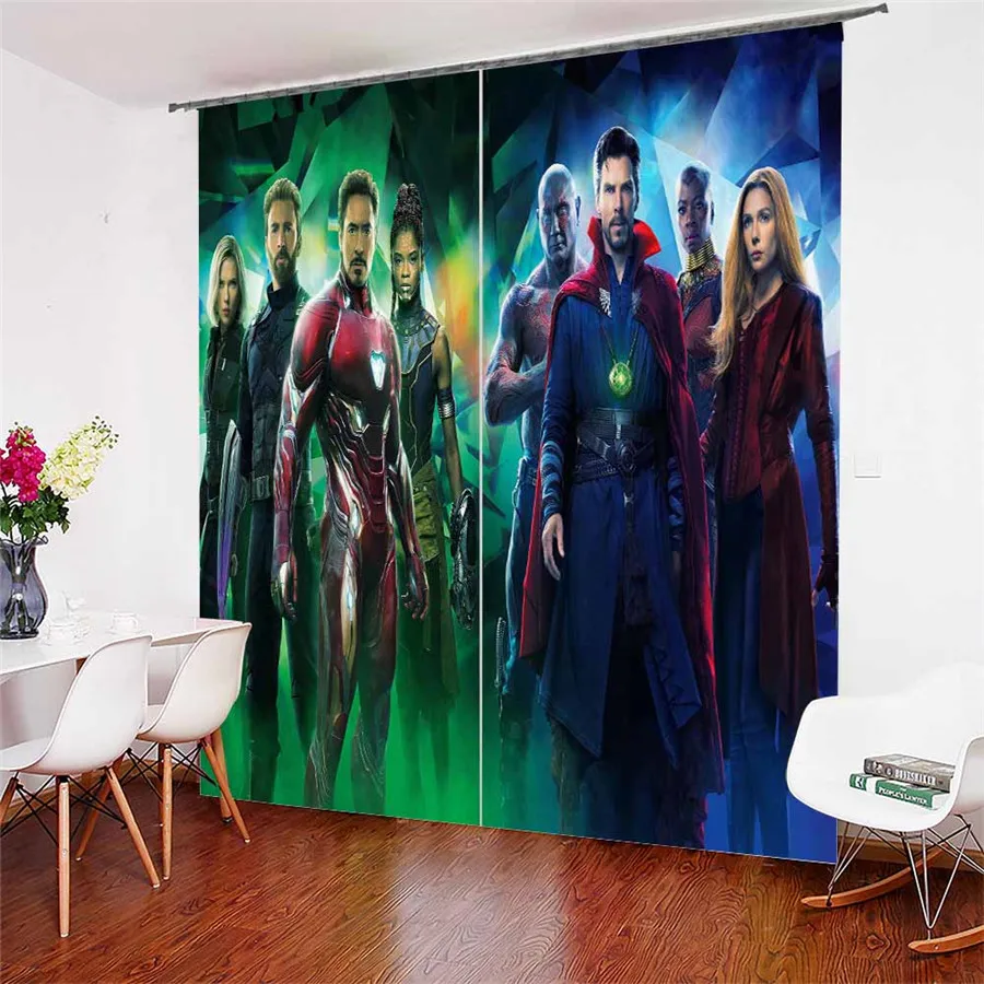 

3D Window Curtains The Avengers Print for Living Room Bedding Room Home Decor Tapestry Wall Carpet Drapes Cotinas #WZ-10