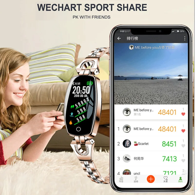 2018 Women Lady Fashion Smart Wristband Heart Rate Blood Pressure Smart Bracelet Fitness Tracker Smart Watch Band Female Girl