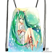Custom Hatsune Miku Megurine Drawstring Backpack Bag Cute Daypack Kids Satchel (Black Back) 31x40cm#180531-03-37
