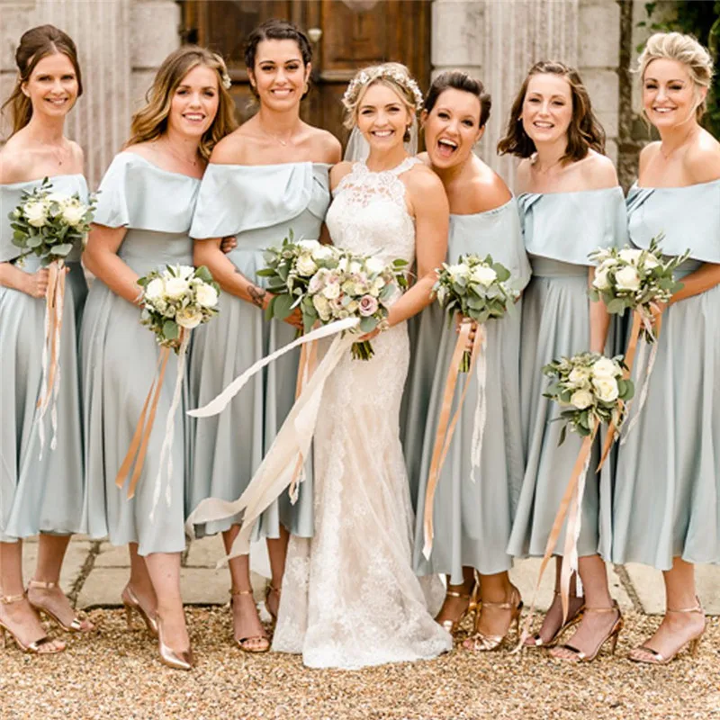 Страна стиль шифоновое платье для подружки невесты длинные 2019 трапециевидной формы свадебное платье для гостей чай Длина Плюс размеры