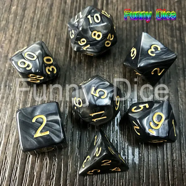 

7pc/Set RPG Dice for Dungeons Dragons D4-D20 Multi Sided Games Dices 8 colors Desktop Polyhedral Set Acrylic Plastic Toy Kit
