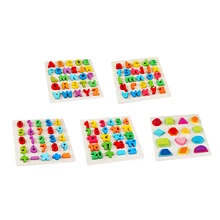 Chanycore Обучающие деревянные игрушки для детей, чехол с буквой алфавита и цифровой формой, пазл, доска, арифметические подходящие подарки 4053