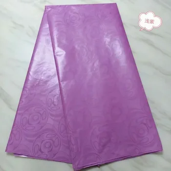 

Light purple Jacquard 5Yards African Lace Fabric 2019 High Quality Guinea Brocade 100% Cotton Fabric Bazin Riche Getzner Dress