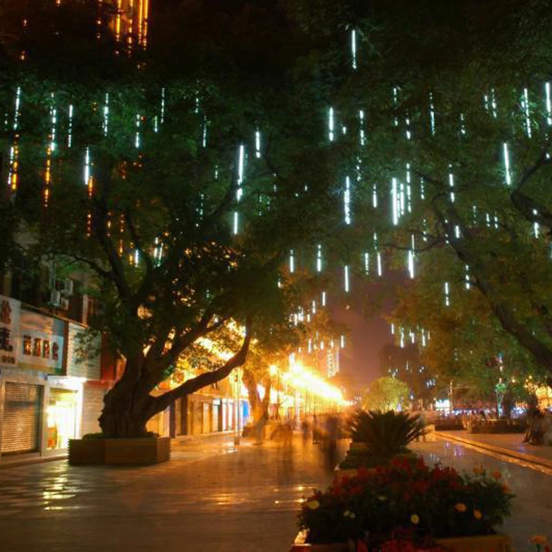 

8pcs/Set 30CM Waterproof Tube Holiday Shower Rain LED String Lights Falling Snow Christmas Tree Lights Wedding Party Lamp