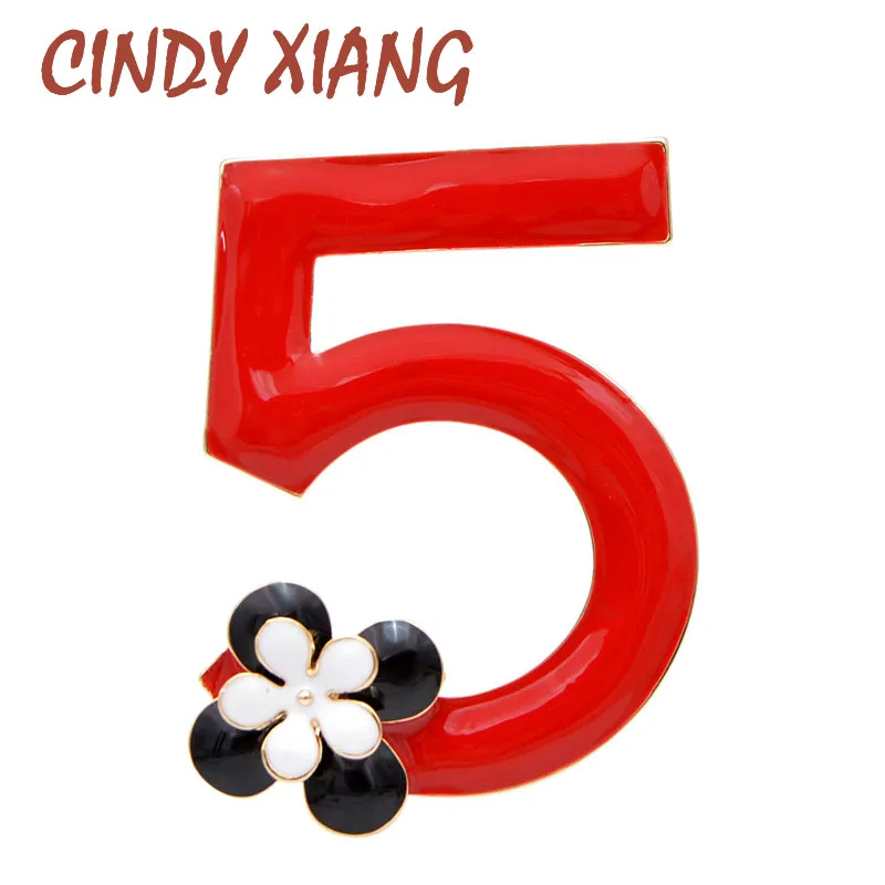 Женская брошь &quot5&quot CINDY XIANG модный элегантный аксессуар в виде цифры пять и