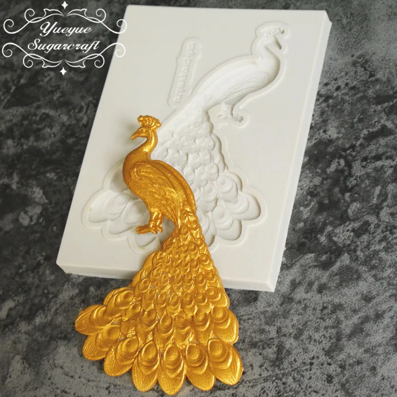 Yueyue Sugarcraft Павлин силиконовая форма помадка форма для украшения торта инструменты форма для шоколадной мастики