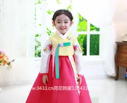 Традиционное корейское платье детский ханбок платье-пачка для девочек детский Карнавальный Костюм танцевальная одежда