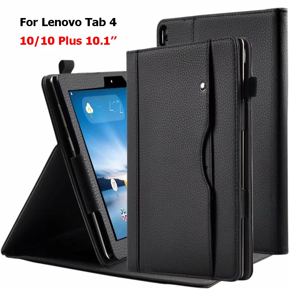 Кожаный чехол для Lenovo Tab4 10 Tab 4 Plus 1 ТБ 704f/N/L TB X304L/F противоударный подставка 10|Чехлы