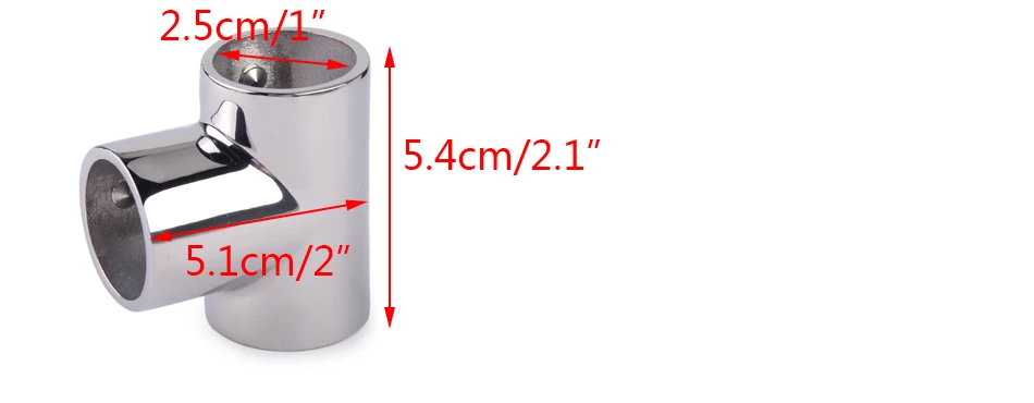 Citall Нержавеющая сталь 1 "Rail место 3 way 90 градусов Т-образное сочленение 2,5x5,4x5,1 см для лодка морской Бимини яхта корабль