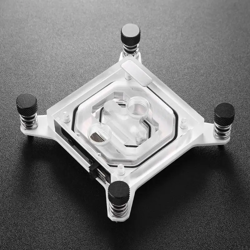 

Transparent Acrylic CPU Water Cooling Waterblock 0.4mm Microcutting Micro Waterway for X99 Platform
