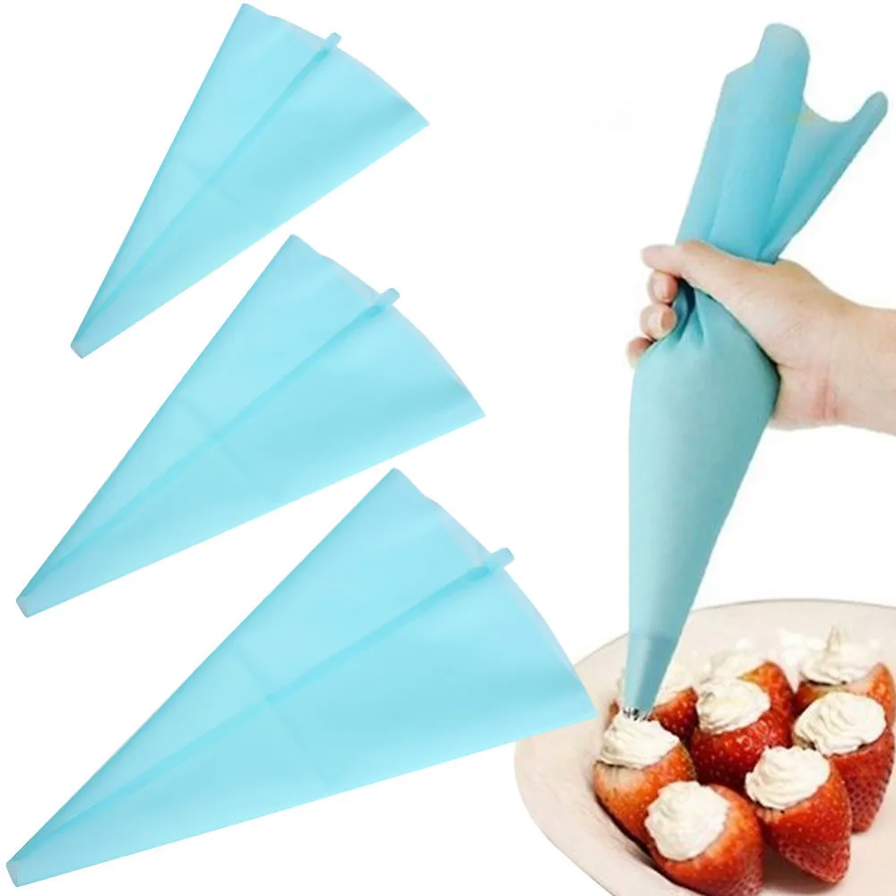 Silicone Pastry Bag Tips Kitchen DIY Icing Piping Cream Reusable Pastry Bags Nozzle Set Cake Decorating Tools Dropshipping X