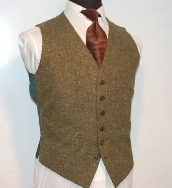 Tweed Vintage Rustic Wedding Vest Vintage Mens Hunter