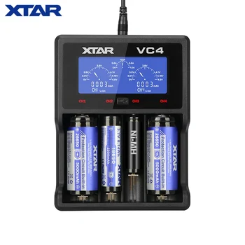 

XTAR VC2 VC4 Battery Charger Universal LCD Screen Display USB Ni-MH/Ni-CD Li-ion 18650 20700 21700 22650 26650 18500 18700 16340