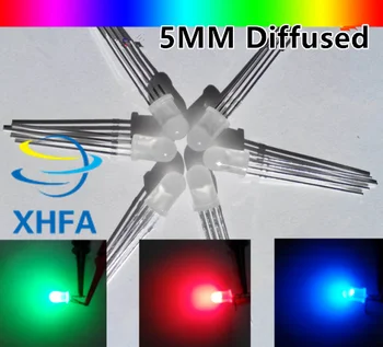

100 pcs LED 5mm RGB Diffused LED 5mm RGB Diffused COMMON Cathode 4Pins RGB Tri Color Emitting Diodes