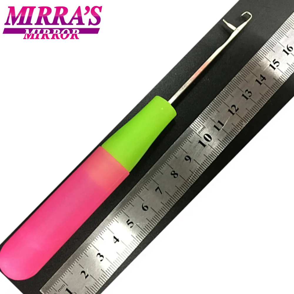 Mirra's Mirror 10 шт. пластмассовая игла Threader розовый и лимонный цвет крючком Крючки для волосы в стиле jumbo дреды парик делая инструменты