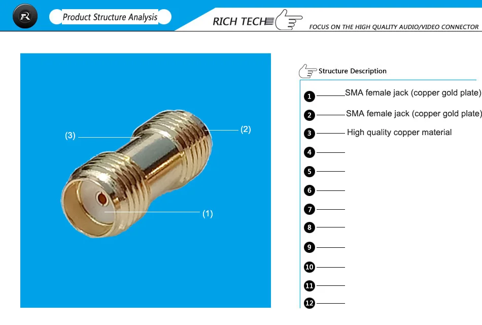 SMA female to female adapter